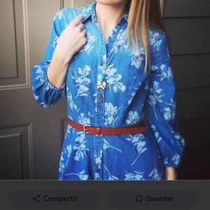 Westport Blue Floral Denim Shirt